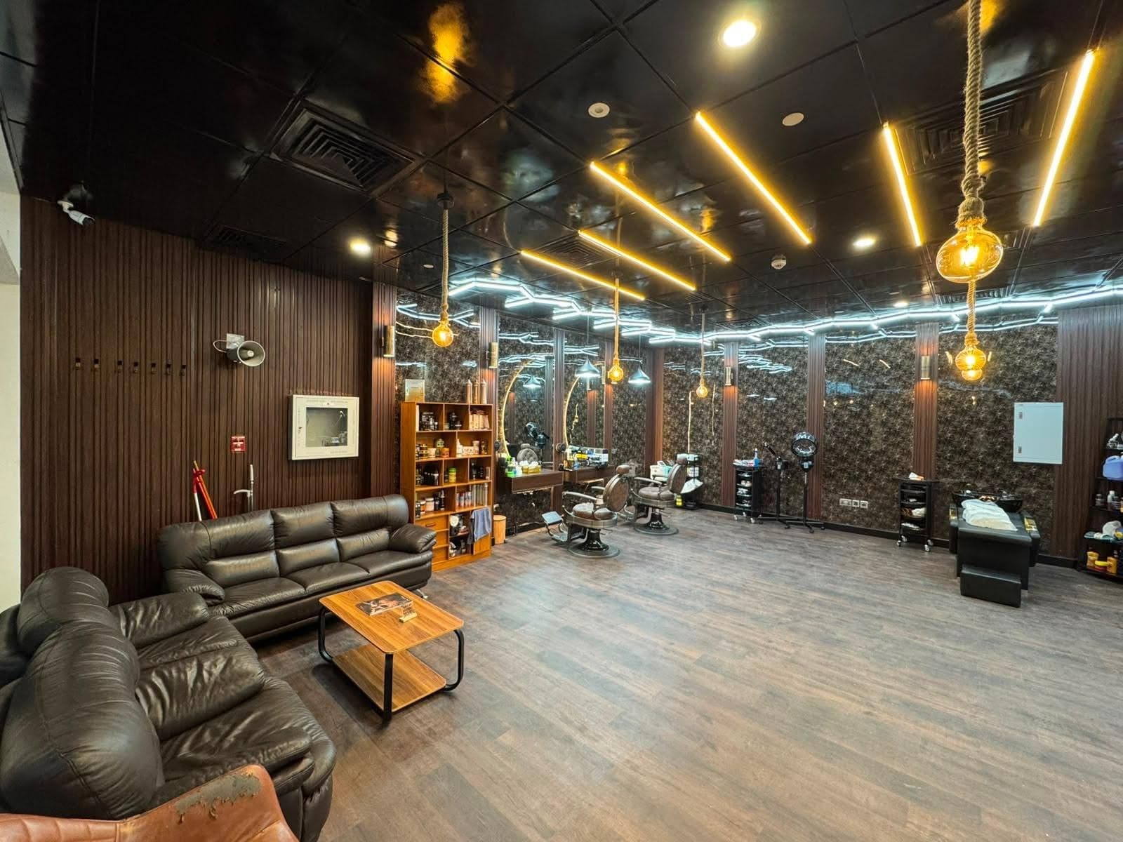 Leather sofas in the waiting lounge